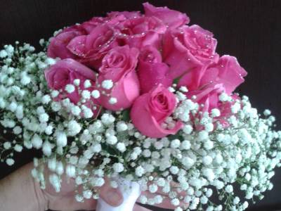 BUQUÊ NOIVA ROSAS PINK 36 ROSAS